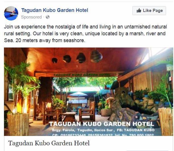 Tagudan Kubo Garden Hotel Tagudin Eksteriør billede